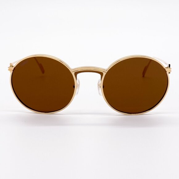 NEW CARTIER CT0274S 002 WOMEN GOLD ROUND SUNGLASSES - Picture 4 of 10